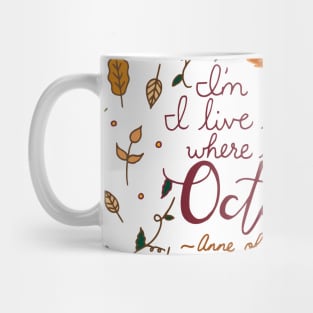 October | Fall | Autumn | Quote | Typography Mug